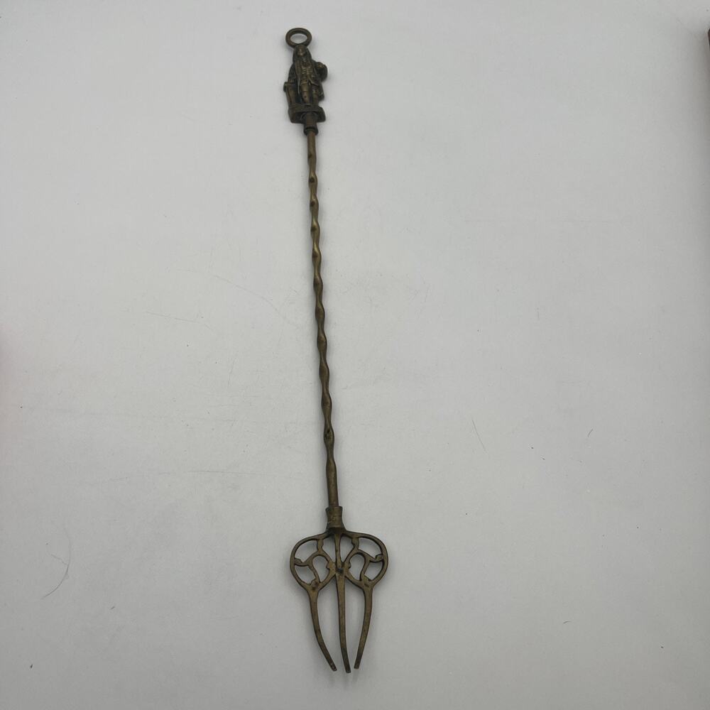 Antique Brass Fireplace Toasting Fork 19 inches long